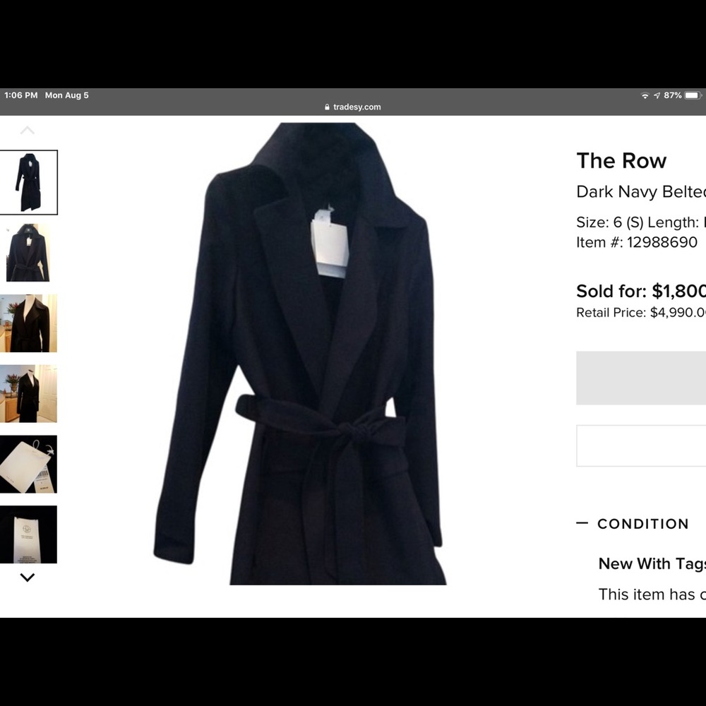 The Row designer women’s coat